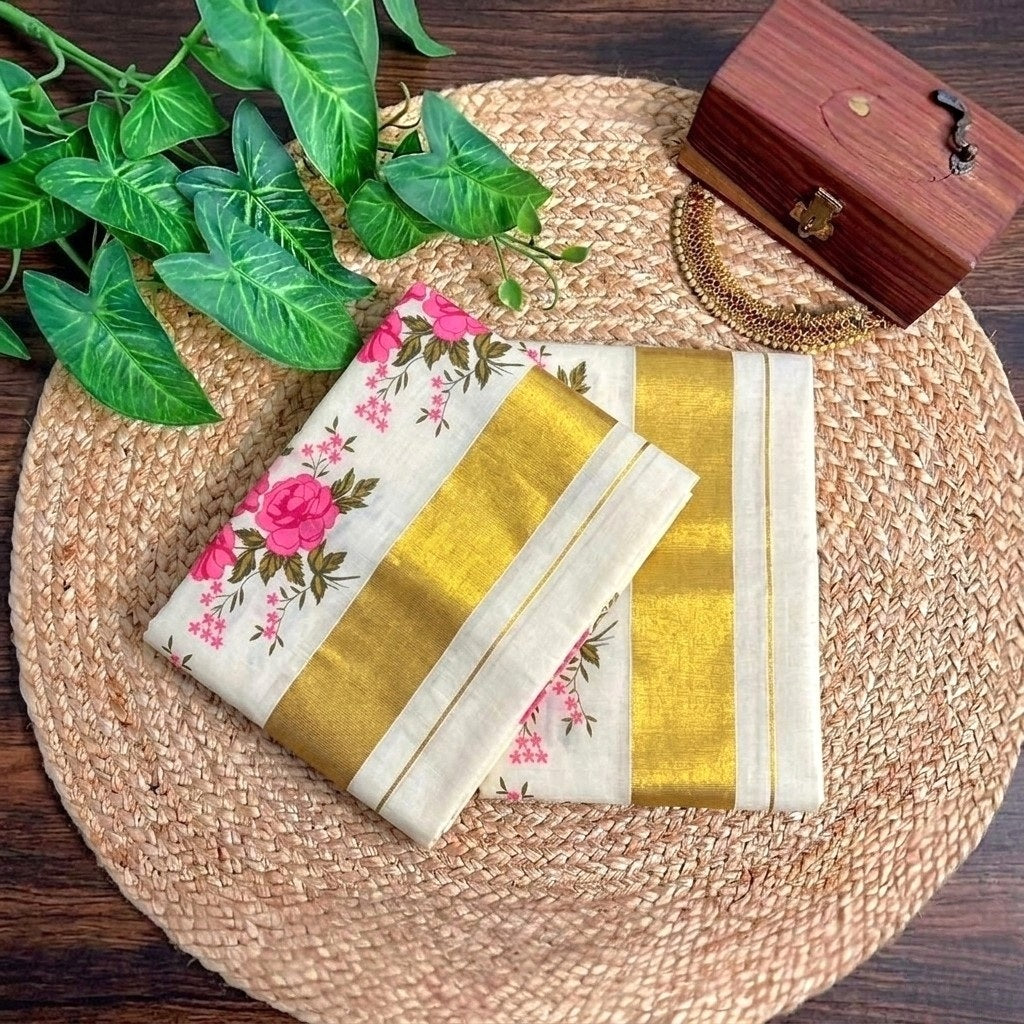 Cotton Set Mundu(Delivery in 3 -6 days )