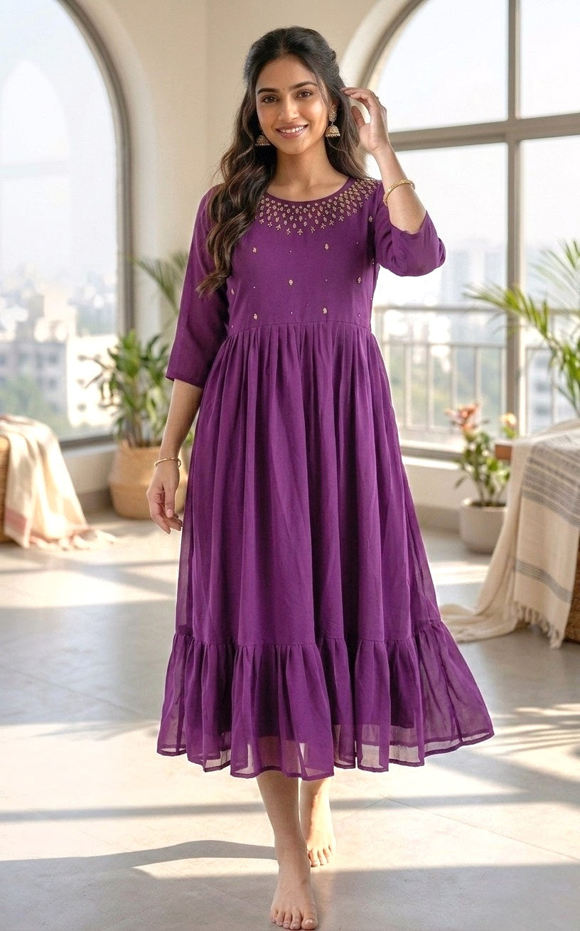Georgette Kurti Frock (Delivery in 3 to 6 working days)