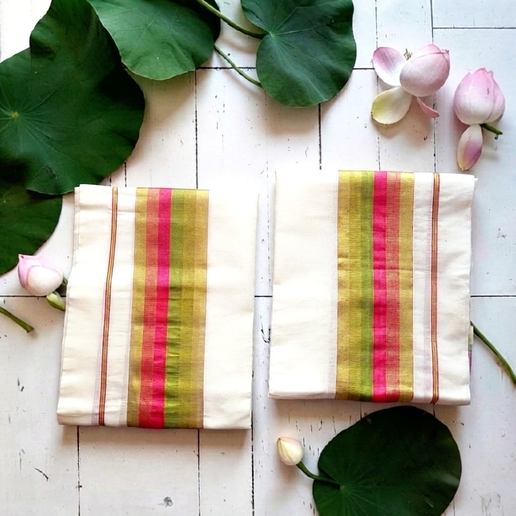 Kerala Cotton Set Mundu(Delivery in 3-5 days )