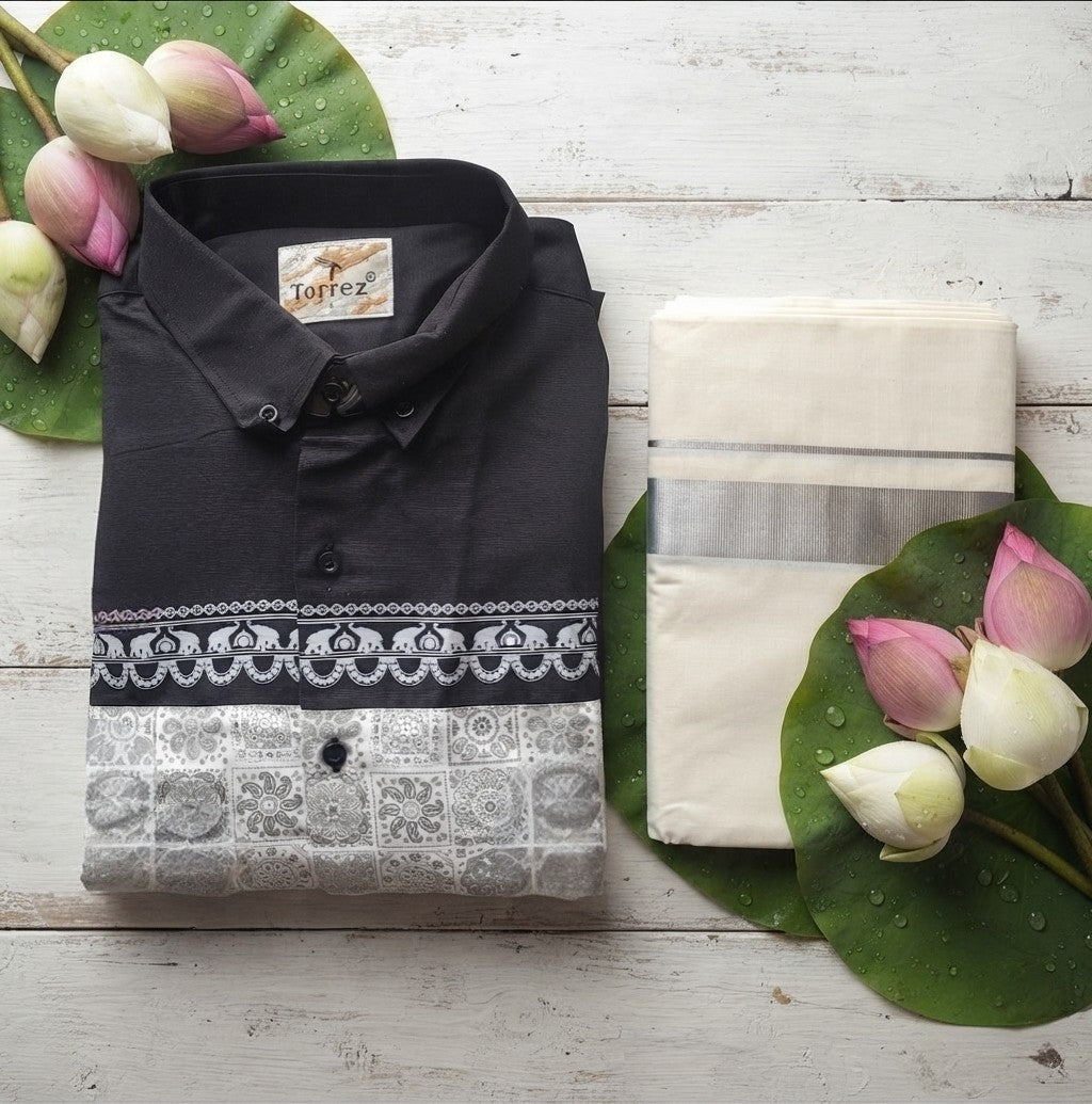 Men's Cotton shirt and Dhoti(Delivery in 3-5 days )