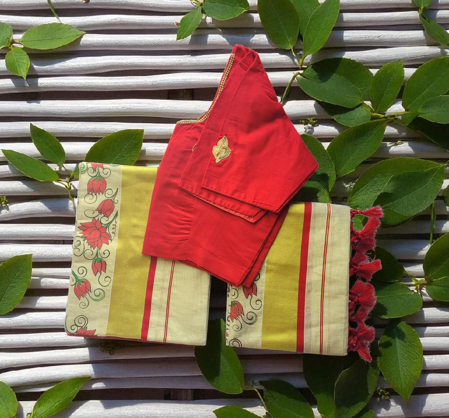 Set mundu with blouse (Delivery in 2 -4 days )