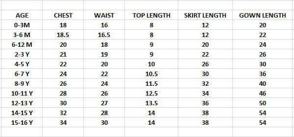 Kids Girls Skirt and Top (Delivery in 15-20working days)working Days)