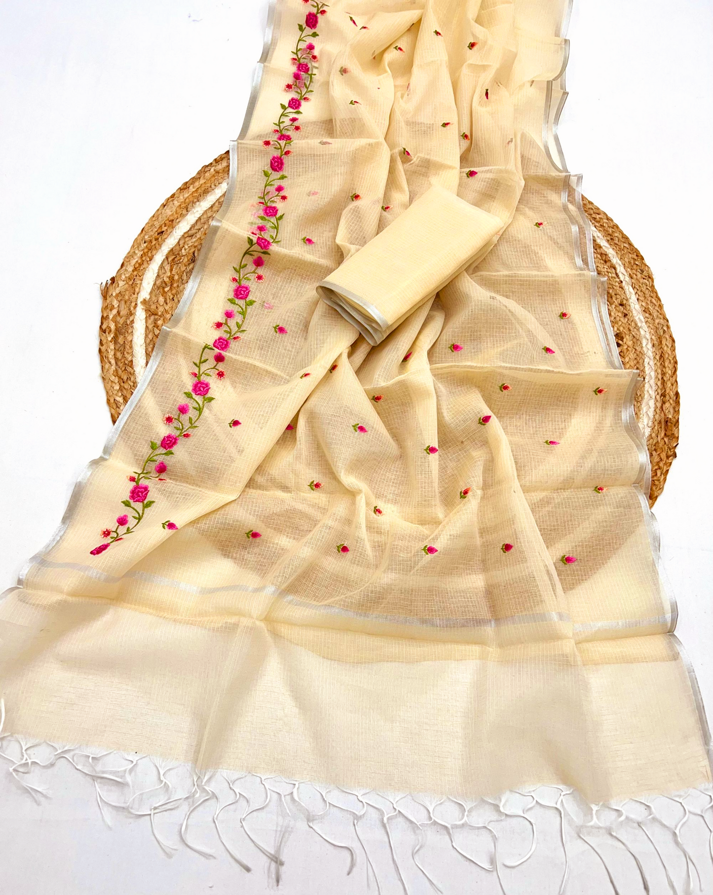 Kota Doriya Embroidered saree (Delivery in 18-23working days)