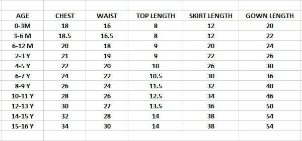 Kids Girls Skirt and Top(Delivery in 10-15days )