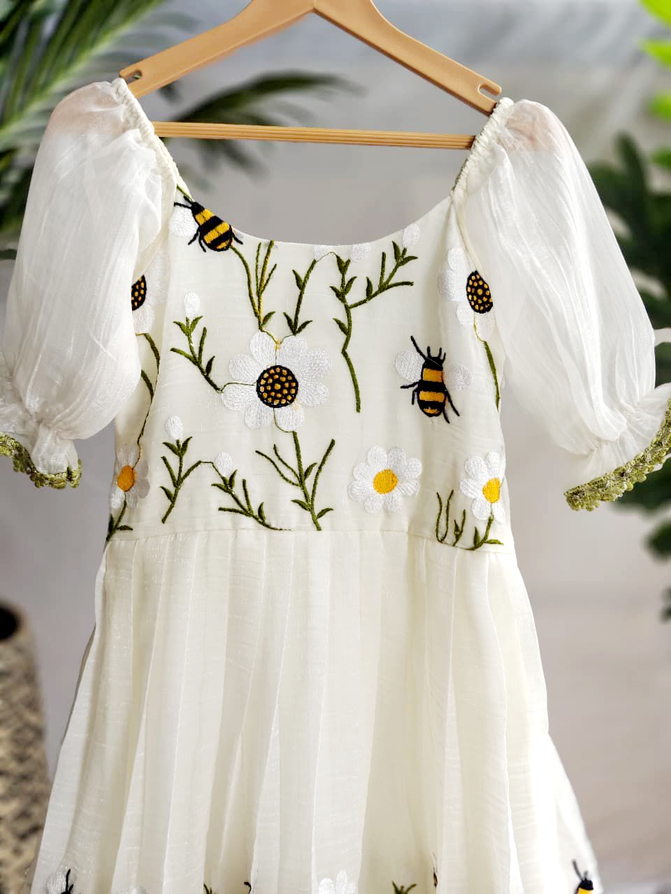 Kids Girls Off -White Flared onam dress(Delivery in 10 - 12 days )