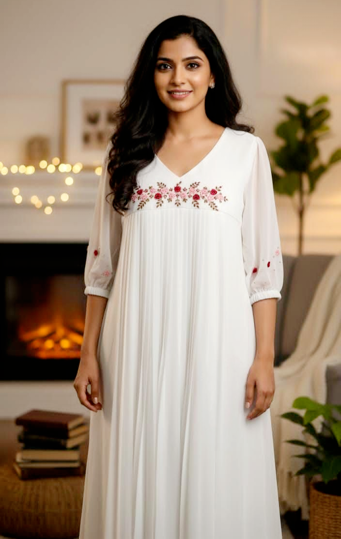 Pre order Christmas handwork kurti (Delivery in 18-23working days)