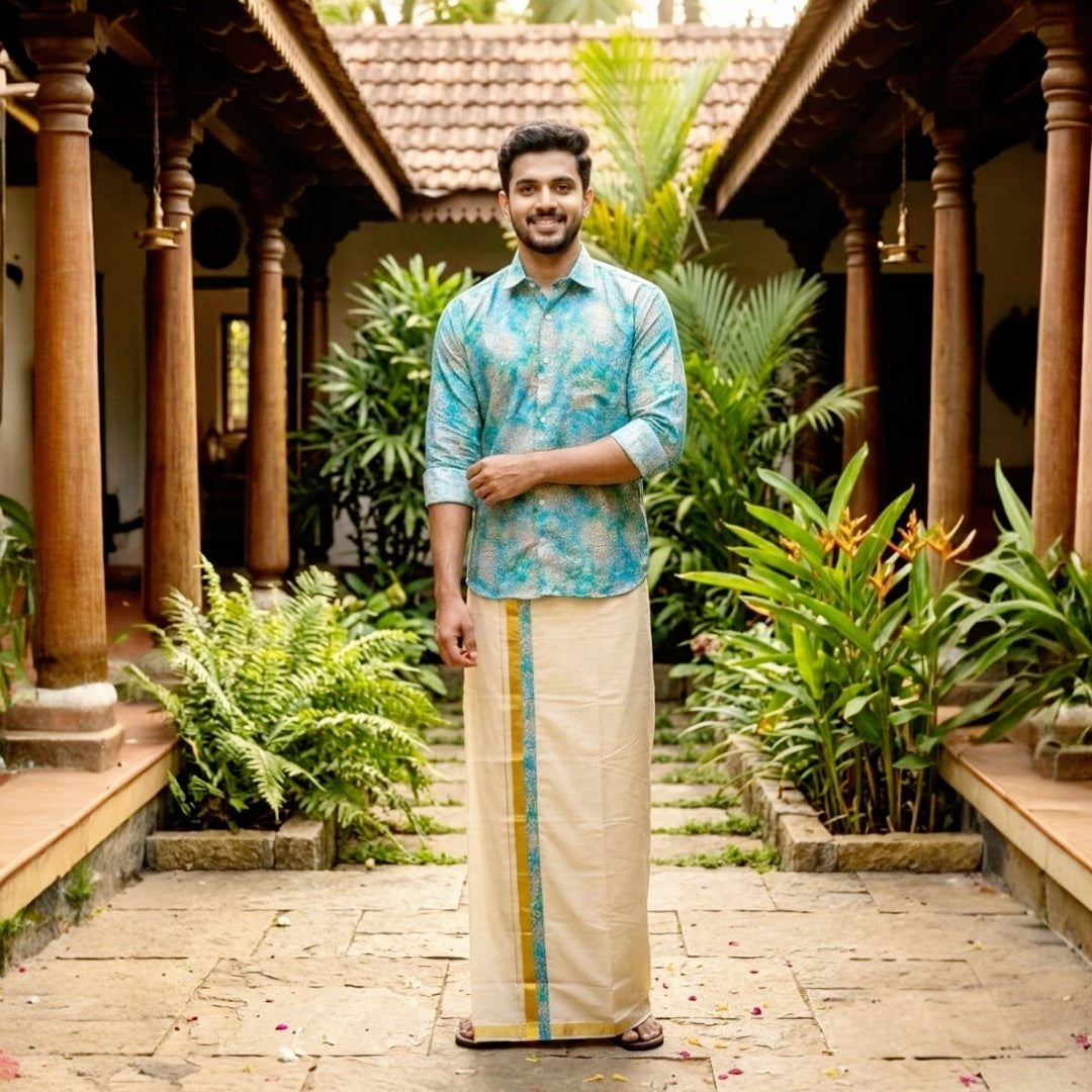 Men's Cotton Shirt and Dhoti (Delivery in 25-30 working days)