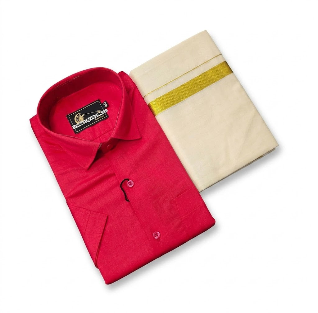 Men's Cotton Shirt and Dhoti( Delivery in 23 -25 days )