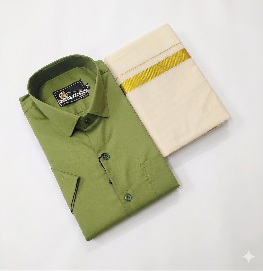 Men's Cotton Shirt and Dhoti(Delivery in 20-23 working days )