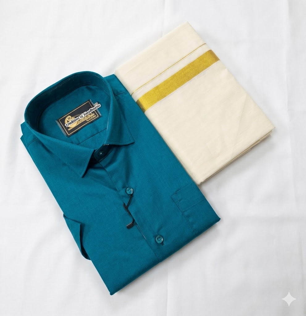 Men's Cotton Shirt and Dhoti(Delivery in 15-23 days )