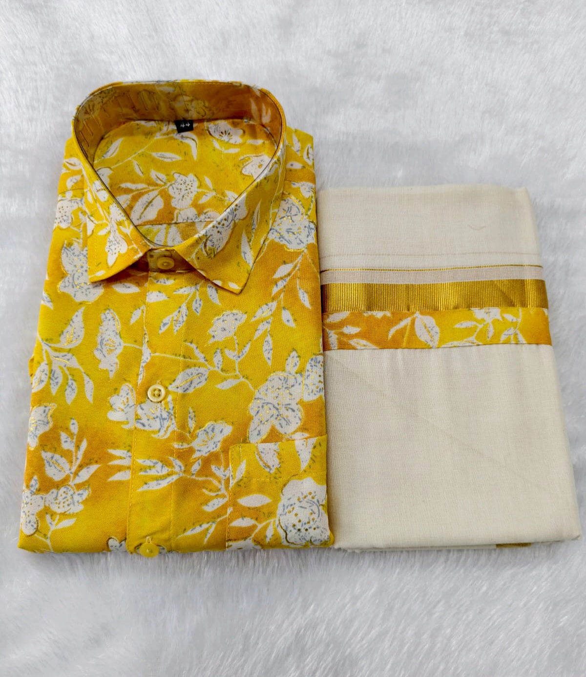 Men's Printed shirt and Dhoti (Delivery in 15-18 days )