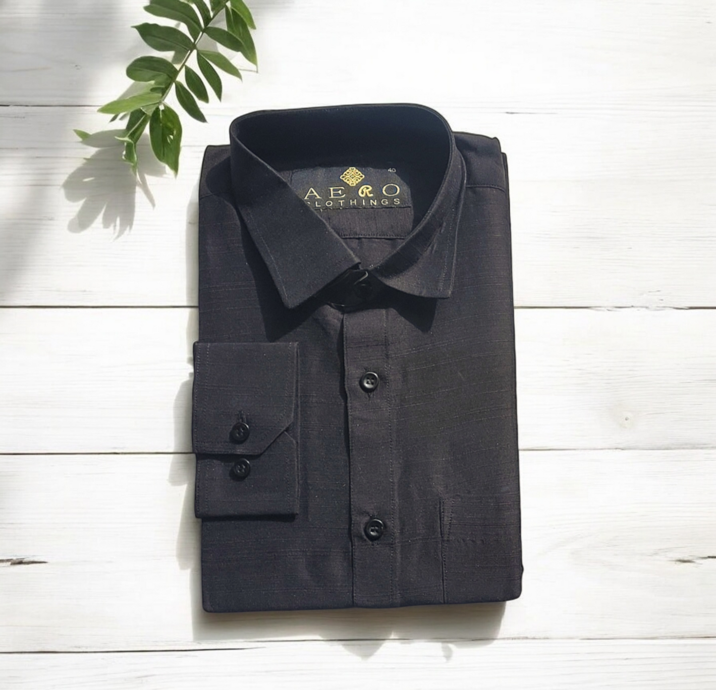 Men's slub silk shirt