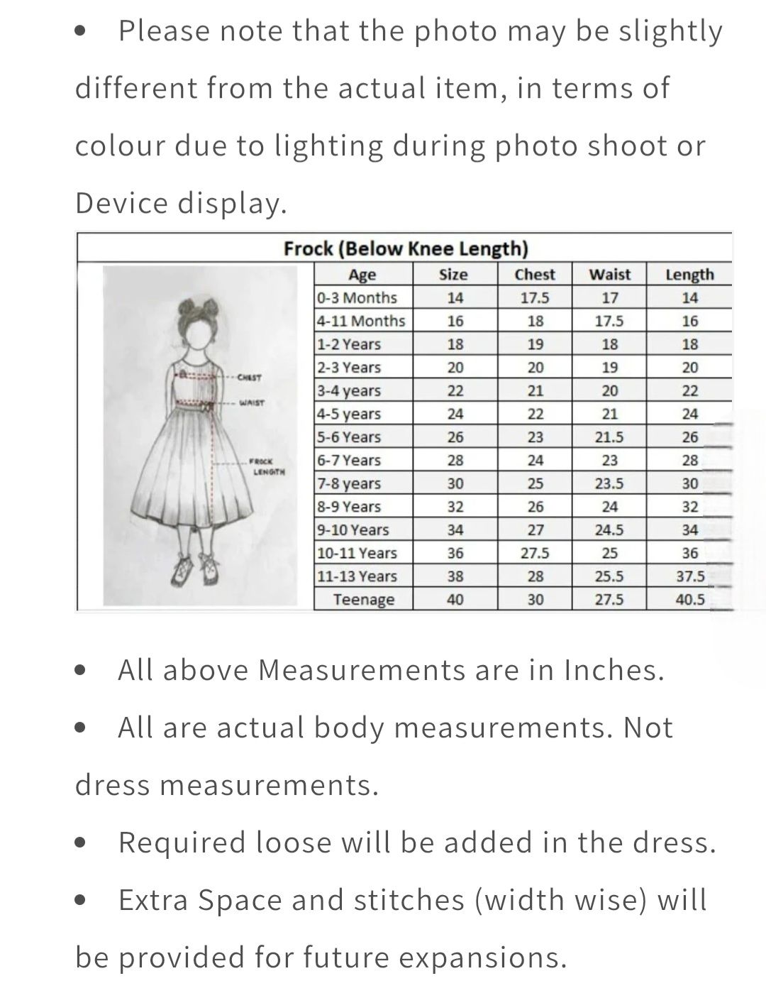 Kids Grirls Frock (Delivery in 2-3days )