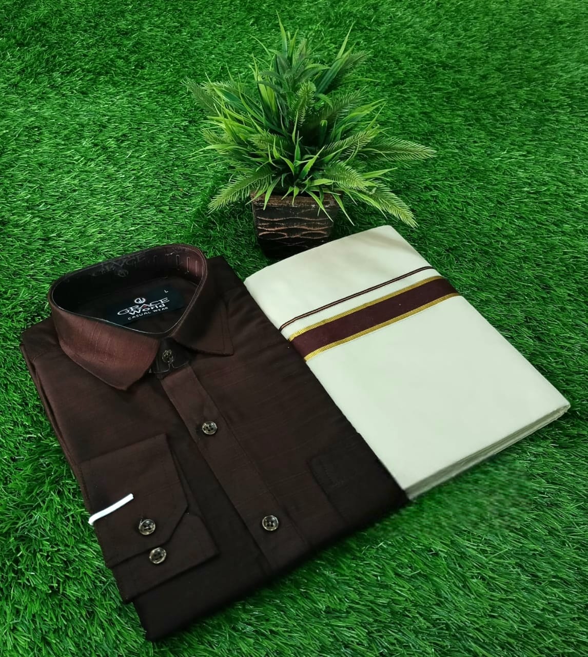 Pre Order: Men's Slub Silk - Shirt and Dhoti