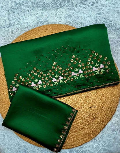 Beautiful silk saree with stitched blouse pre order (Delivery in 18-23 days )