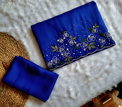 Semisilk saree with stitched blouse pre order (Delivery in 18 -23 days )