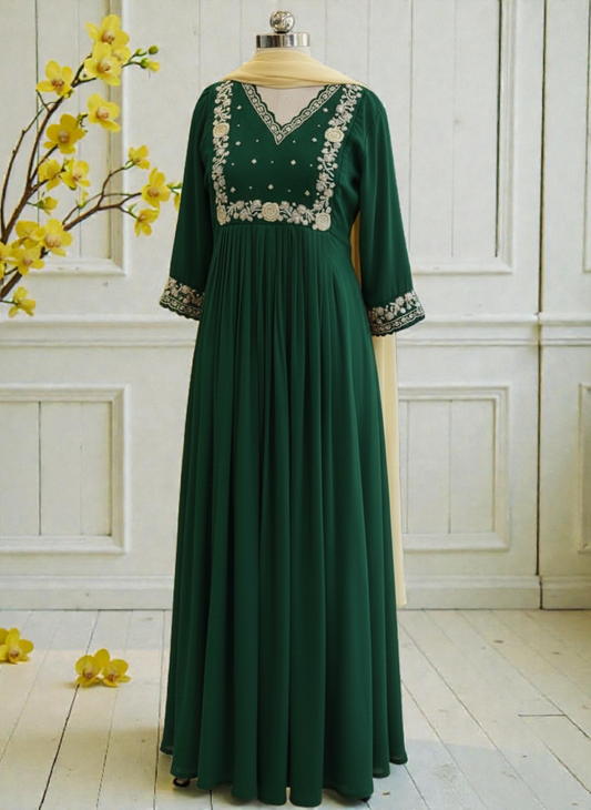 Designer Georgette Gown (Delivery in 25-28working Days)