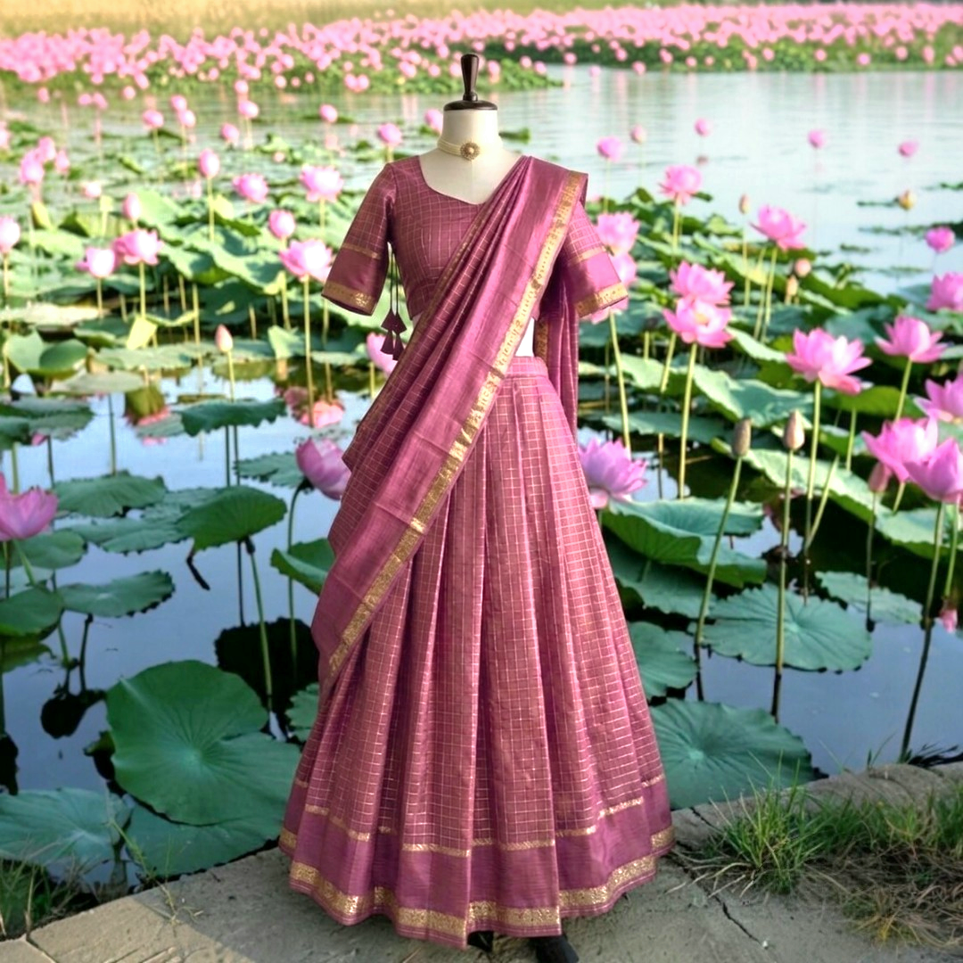 Traditional Dhavani set ( Delivery in 28 to 30 days )