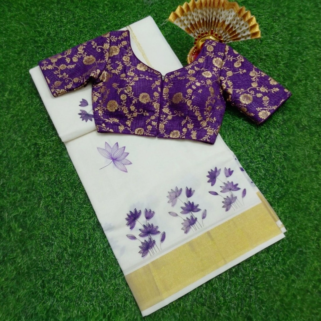 Traditional set saree with stitched blouse (Delivery in 25-30 working days)