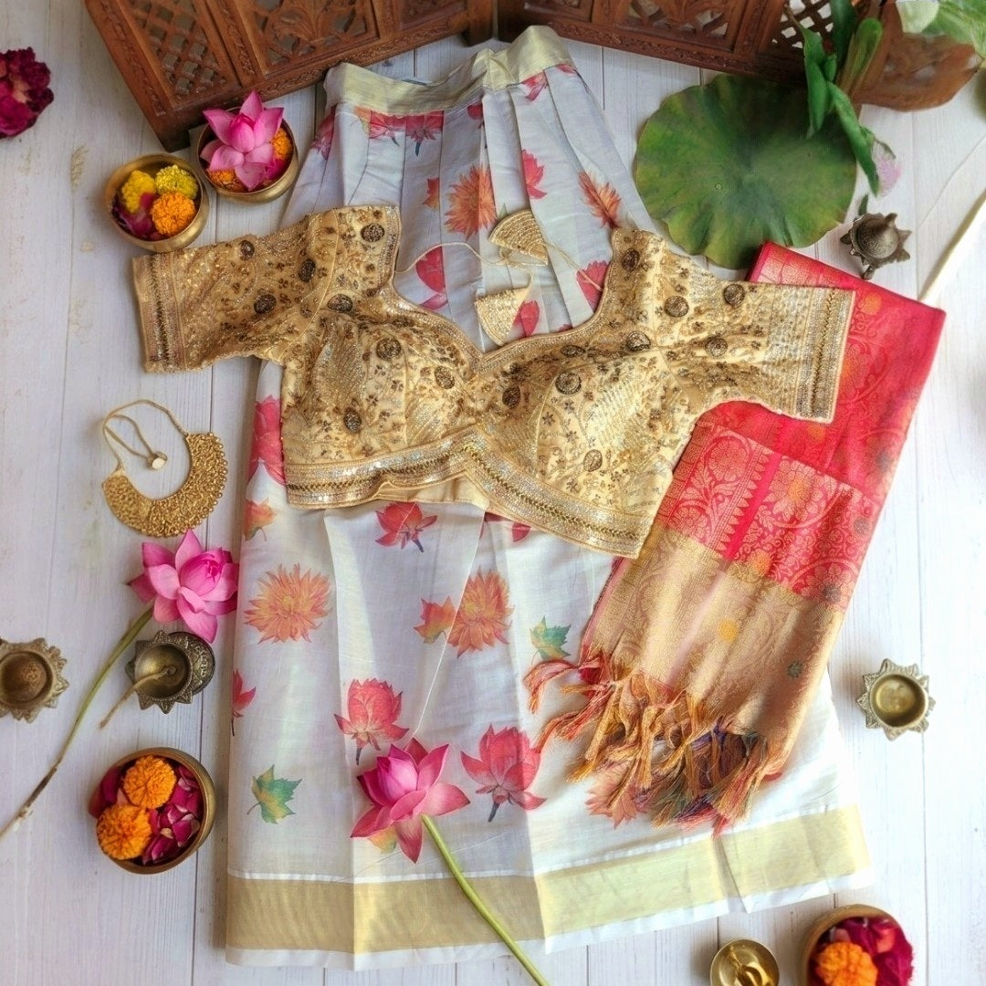 Traditional Dhavani set(Delivery in 5-7days)