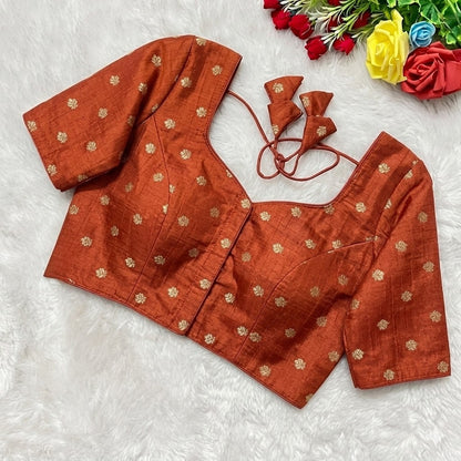 Semi silk Saree with Stitched blouse (Delivery in 23 -28 days )