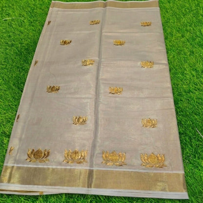 Tissue silk set saree with blouse (Delivery in 23 -27 days )