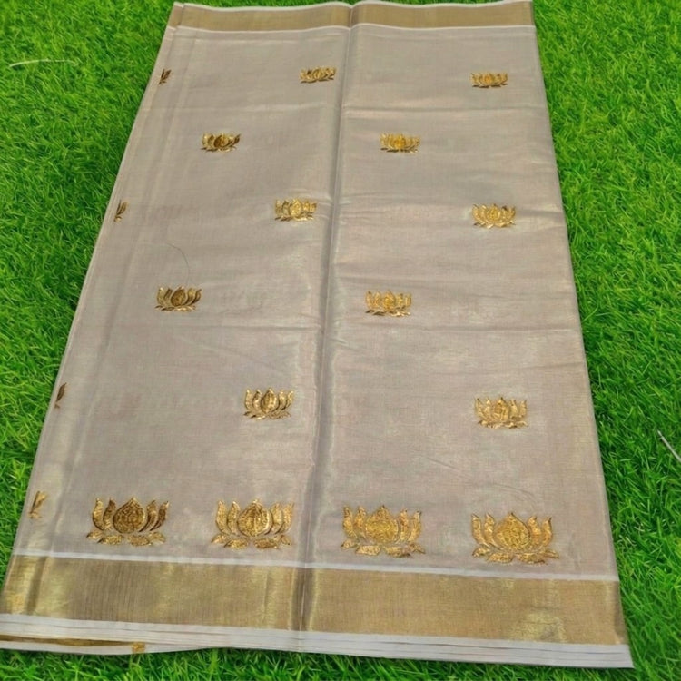 Tissue silk set saree with blouse (Delivery in 23 -27 days )