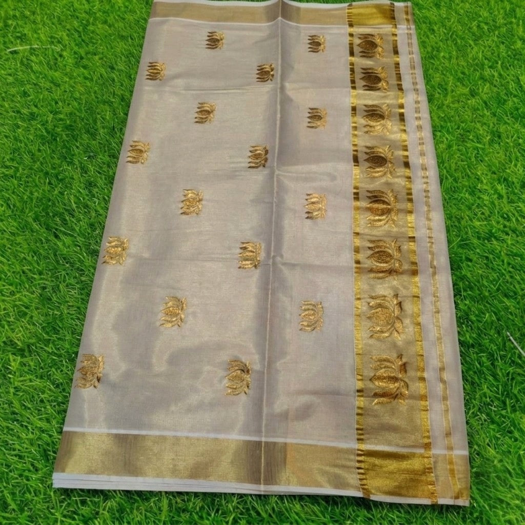 Tissue silk set saree with blouse (Delivery in 23 -27 days )
