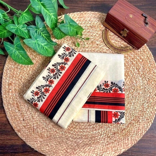kerala cotton set mundu (Delivery in 3-5 days )