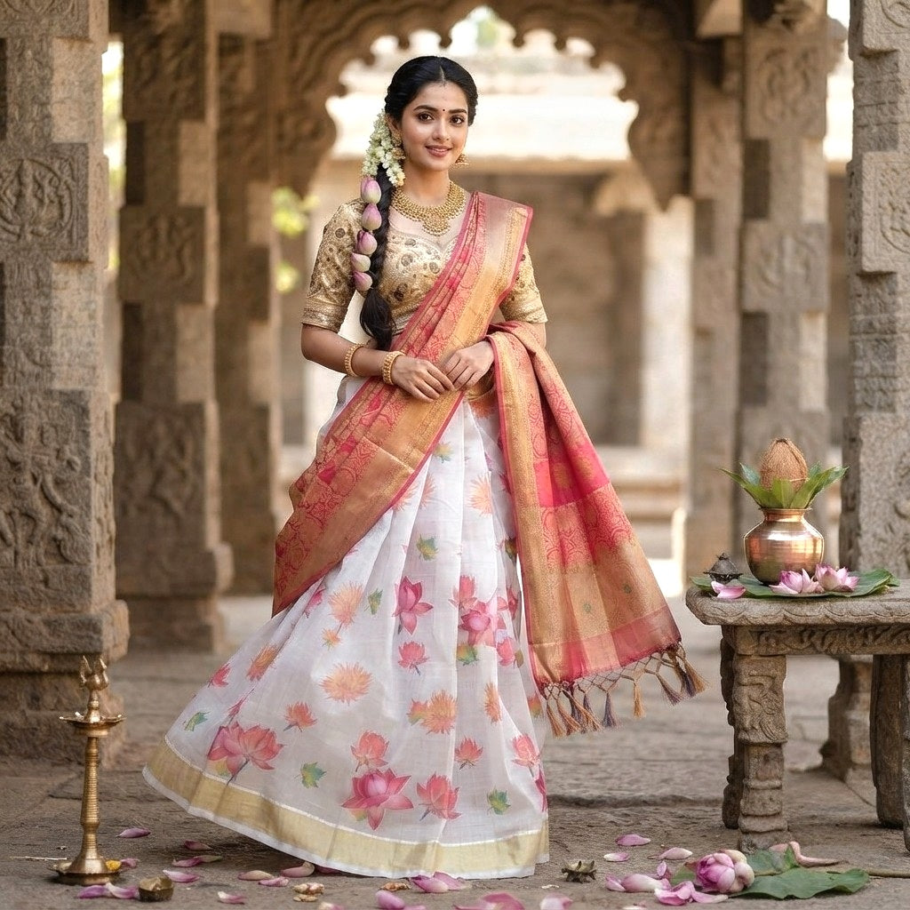 Traditional Dhavani set(Delivery in 5-7days)