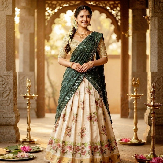 Traditional Dhavani set (Delivery in 5 to 8 days)