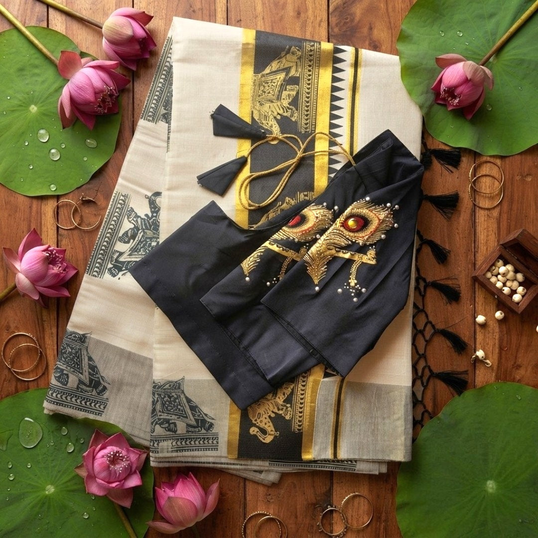 Set saree with Stitched blouse (Delivery in 3 to 5 days )
