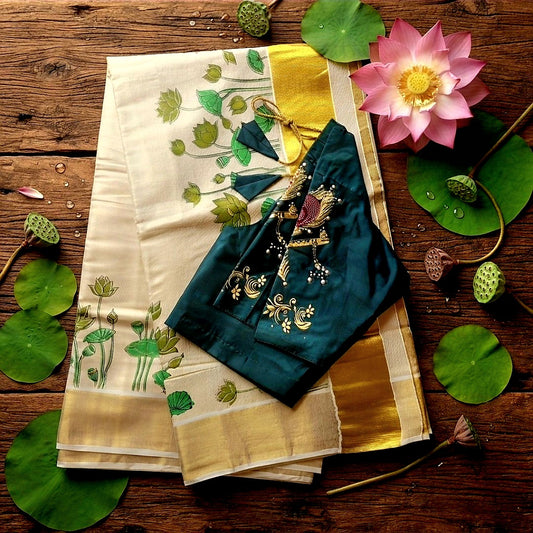 Set saree with stitched blouse (Delivery in 3 to 5 days )