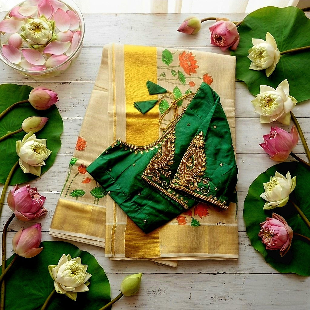 Set Saree with Stitched  Blouse(Delivery in 3 to 5 days )