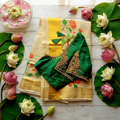 Set Saree with Stitched  Blouse(Delivery in 3 to 5 days )