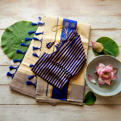Tissue Silk Saree with Stitched Blouse(Delivery in 3-5 days )