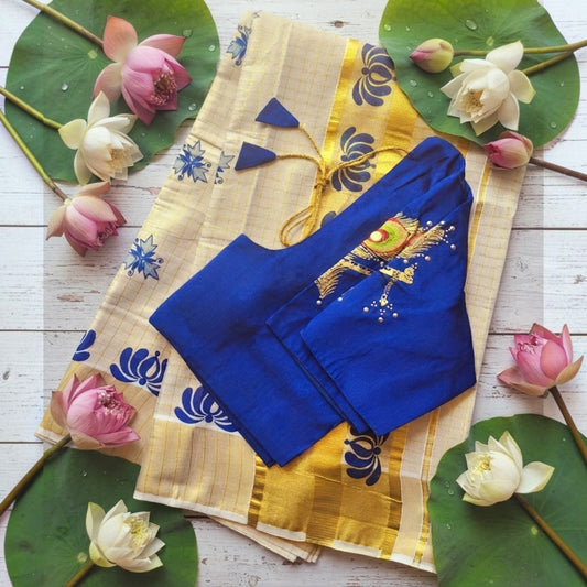 Set saree with stitched blouse(Delivery in 3-5 days )
