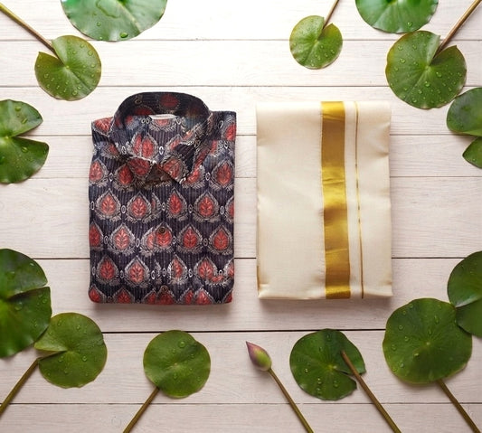 Men's cotton shirt and Dhoti (Delivery in 5 to 7 working days )