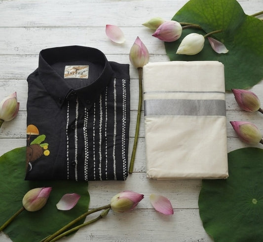 Men's Cotton Shirt and Dhoti (Delivery in 3-5 working days)