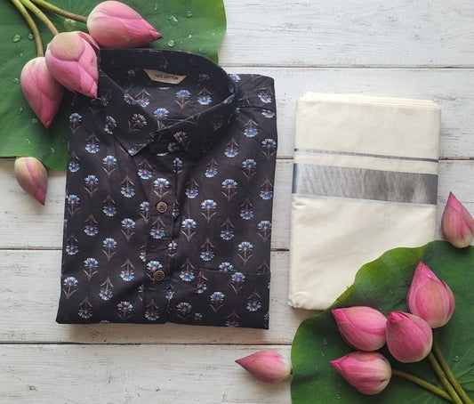 Men's Cotton shirt and  Dhoti(Delivery in 3-5 days )