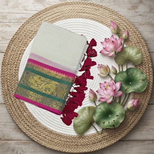 Onam special mulcotton saree (Delivery in 18 -23 working days)