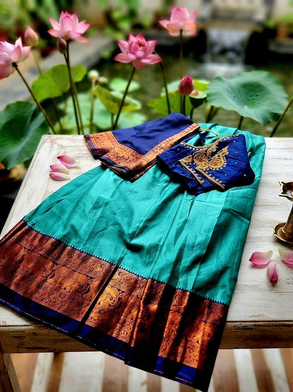 Fully Stitched Dhavani set Pre order (Delivery in 20-25 working Days)