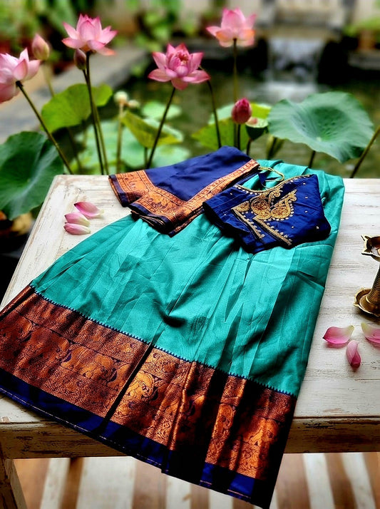 Fully Stitched Dhavani set Pre order (Delivery in 20-25 working Days)