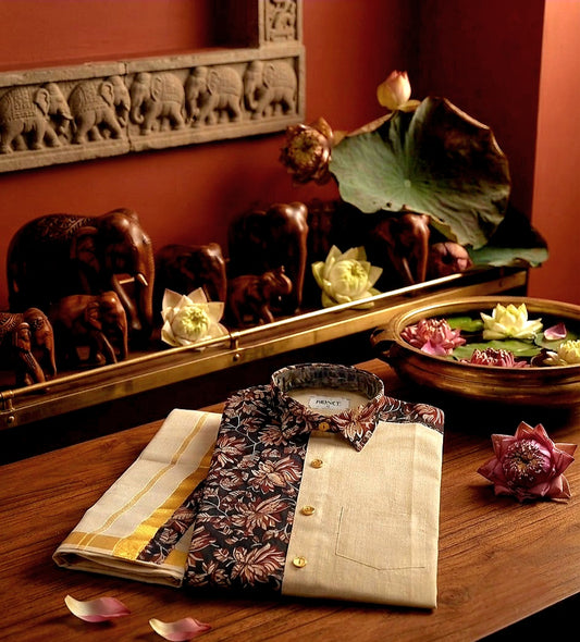 Kids boys  Silk shirt  and Dhoti (Delivery in 18-23 days ))