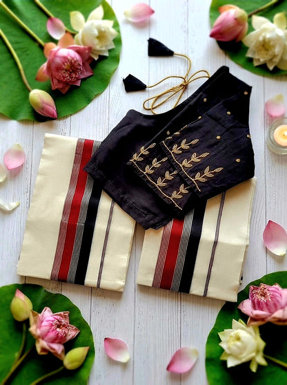 Set Mundu with Blouse(Delivery in 3-5 days )