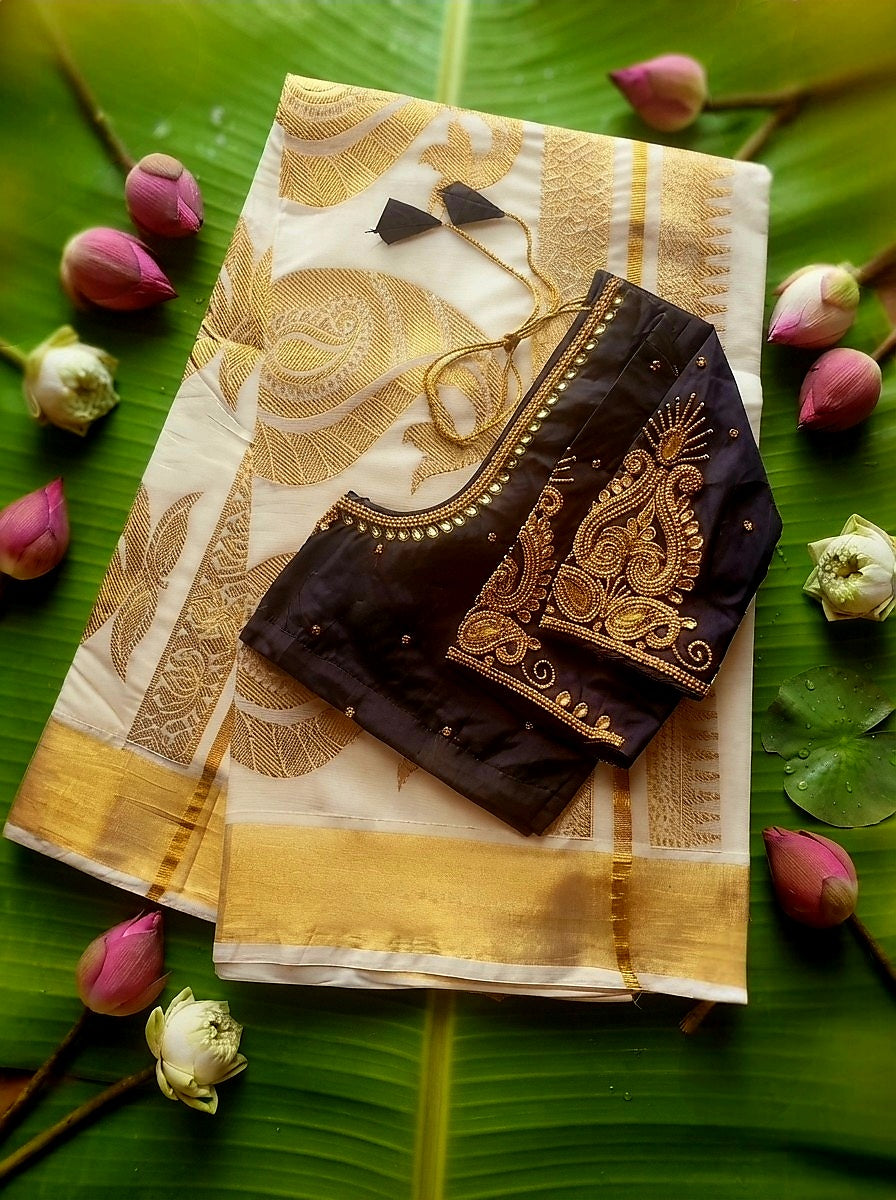 Cotton  set saree with blouse (Delivery in 3to 5days )