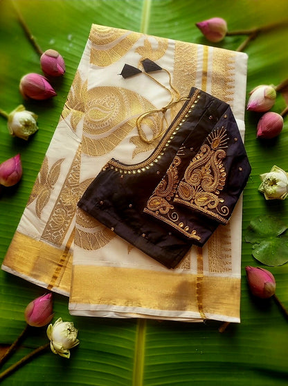 Cotton  set saree with blouse (Delivery in 3to 5days )