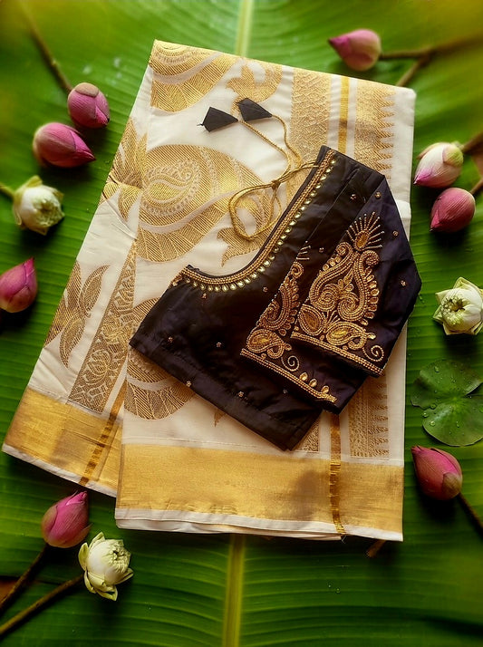 Cotton  set saree with blouse (Delivery in 3to 5days )