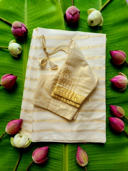 Tissue Silk Saree with Stitched Hand Work Blouse delivery in( 3 -5working days)