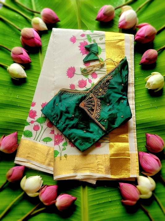 Set saree with Stitched blouse (Delivery in 3 to 5 days )